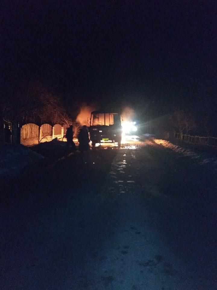 На Полтавщині загорівся автобус,  який віз працівників м’ясокомбінату