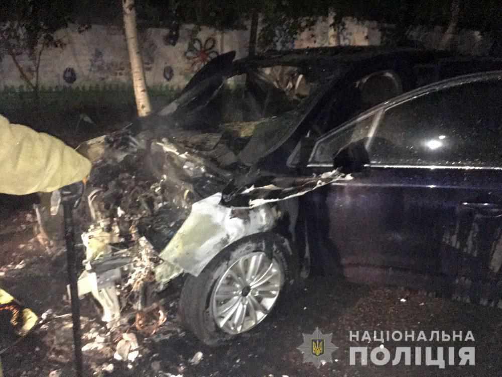 Вночі у Полтаві на Європейській згоріла іномарка
