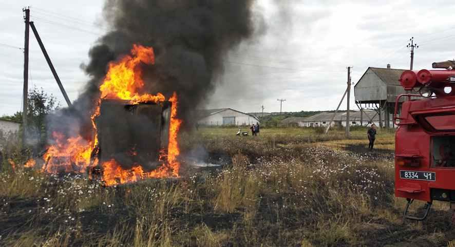 На Полтавщині горіла господарча будівля