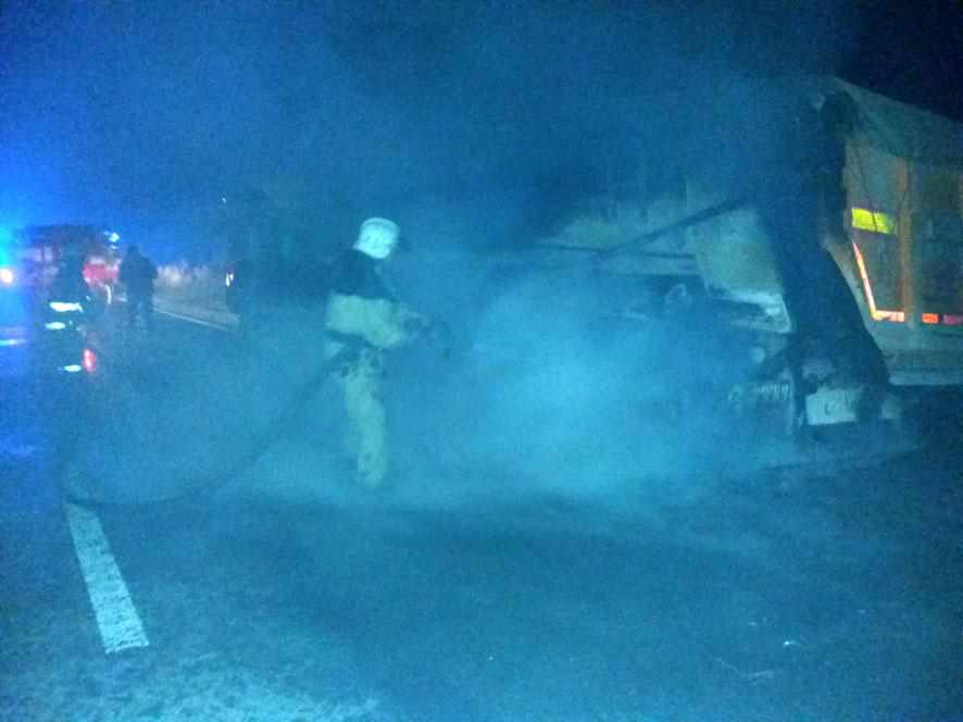 На Полтавщині горіла вантажівка ВОЛЬВО 420