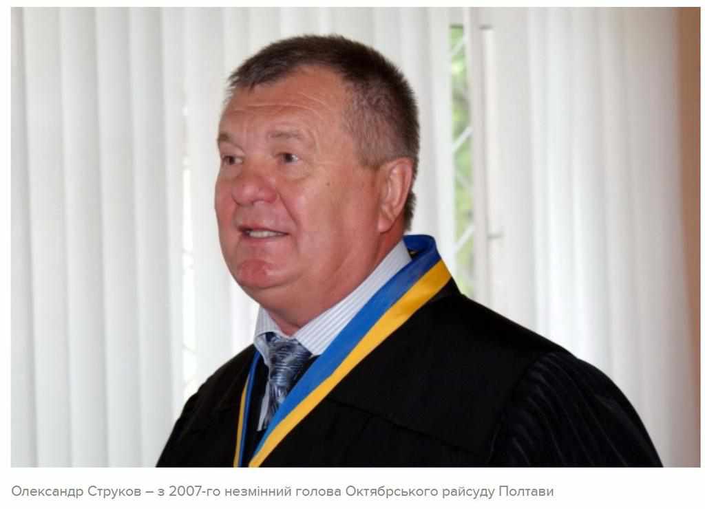 Керівник суду з Полтави Олександр Струков пішов у відставку, але збереже допомогу 400 тисяч