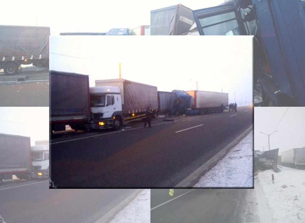 Уночі на Полтавщині сталася ДТП із чотирма вантажівками: двоє травмованих