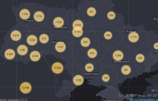 Коронавірус в Україні: 841 новий випадок за добу, 1 з них на Полтавщині