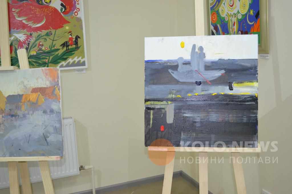 Полтавські митці відкрили виставку-продаж заради Каті Попової, хворої на лейкоз