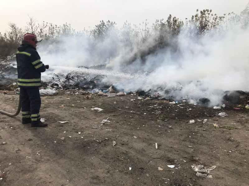 На Полтавщині горіло сміттєзвалище