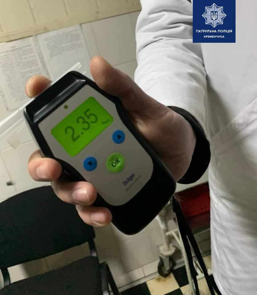 На Полтавщині зупинили водія за порушення ПДР: алкоголь у крові перевищив норму в 12 разів