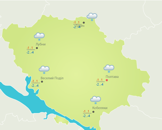 На Полтавщину повертається сніг