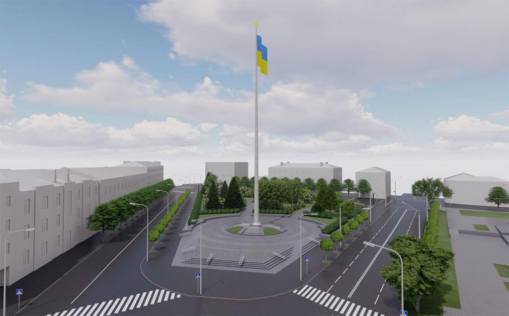 У Полтаві більше ніж за пів мільйона гривень розроблять проєкт флагштоку та реконструкції скверу пам’яті Героїв України