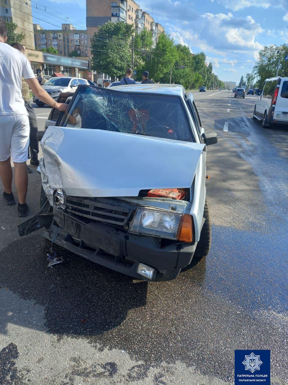 У Полтаві, на вулиці Європейській, зіткнулися дві автівки