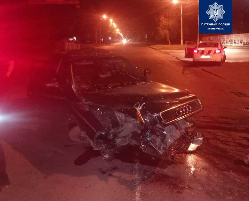 На Полтавщині нетверезий водій на «Audi» врізався в паркан: від тесту відмовився