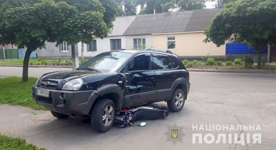 ДТП на Полтавщині: зіткнулись мотицикл та легковик, є травмований