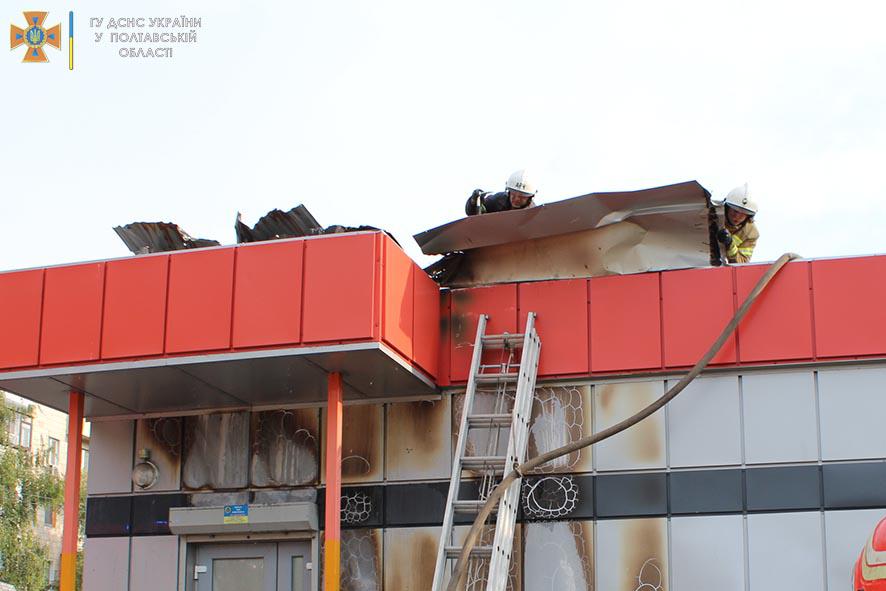 У Полтаві два десятки рятувальників гасили пожежу в магазині