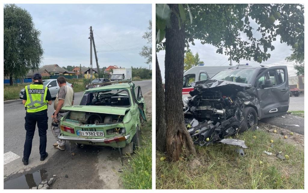 У Полтаві на перехресті зіткнулися Citroen та «Запорожець». ФОТО