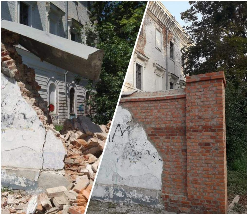 Паркан біля кадетського у центрі Полтави, який зруйнував директор агрофірми, відновили. ФОТО