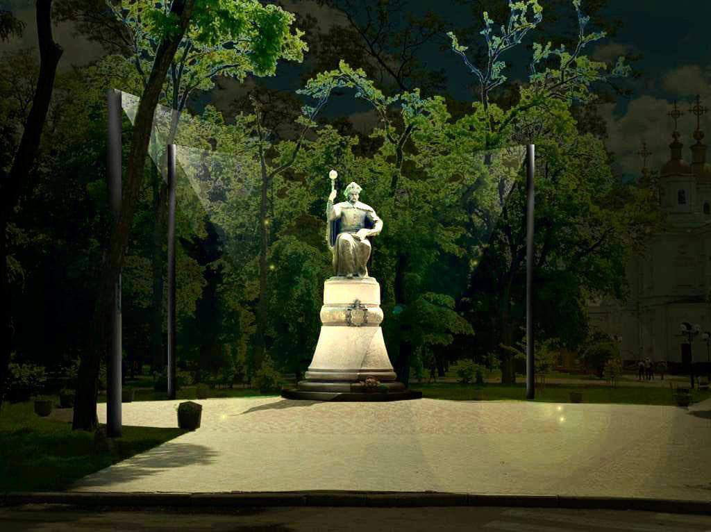 Підсвічування пам’ятника Мазепі у Полтаві: подали проєкт на «Бюджет участі»