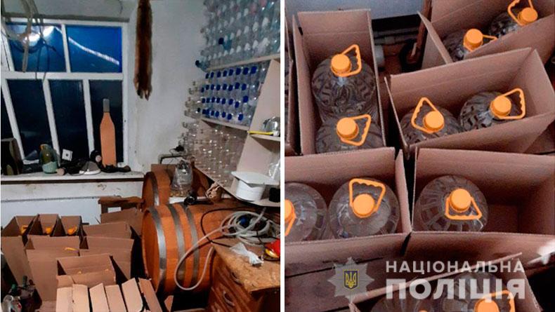 На Полтавщині поліція вилучила близько пів тисячі літрів підробленого алкоголю