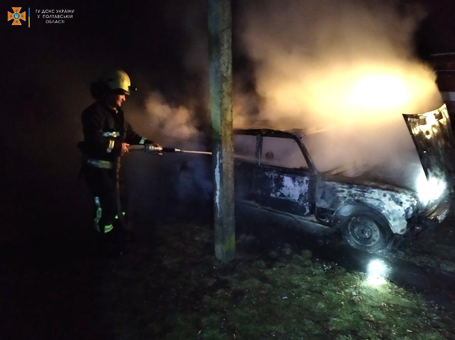 На Полтавщині згорів автомобіль