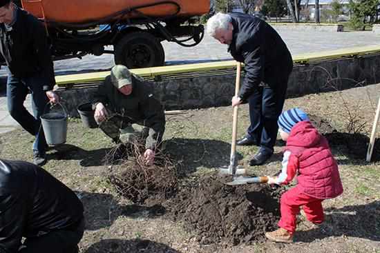 У Лубнах діти і учасники АТО саджали дерева