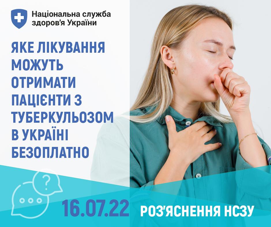 Яке лікування можуть отримати пацієнти з туберкульозом в Україні безоплатно