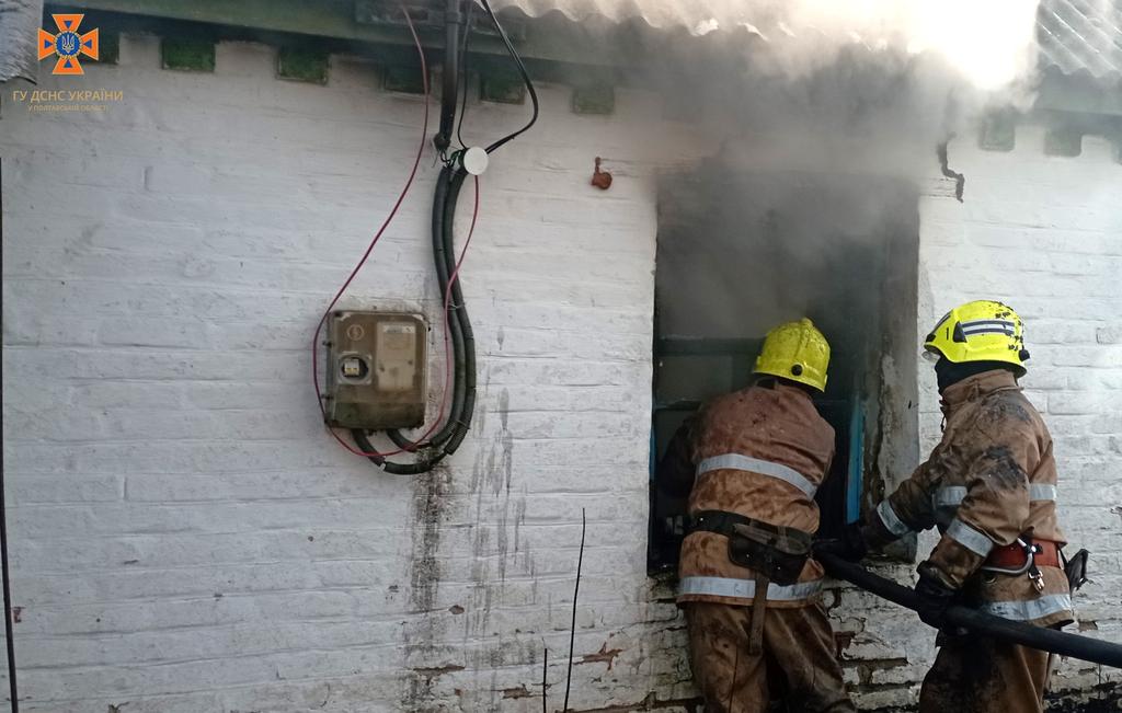 За останню добу на Полтавщині сталося 7 пожеж: одна людина загинула