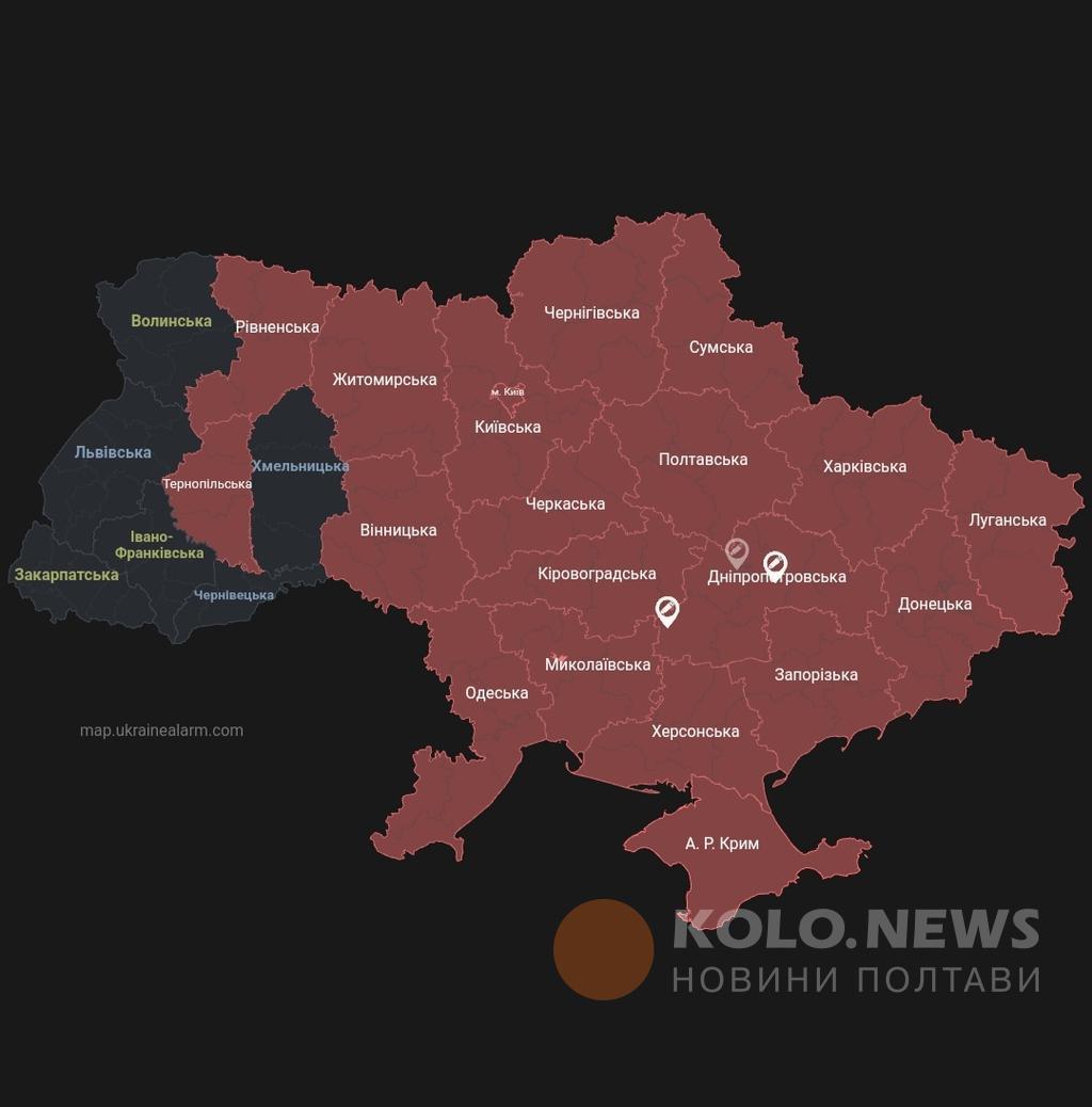 У більшості українських областей оголошували тривогу