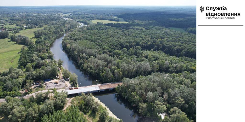На Полтавщині триває ремонт мосту через Псел на дорозі Лубни-Миргород-Опішня