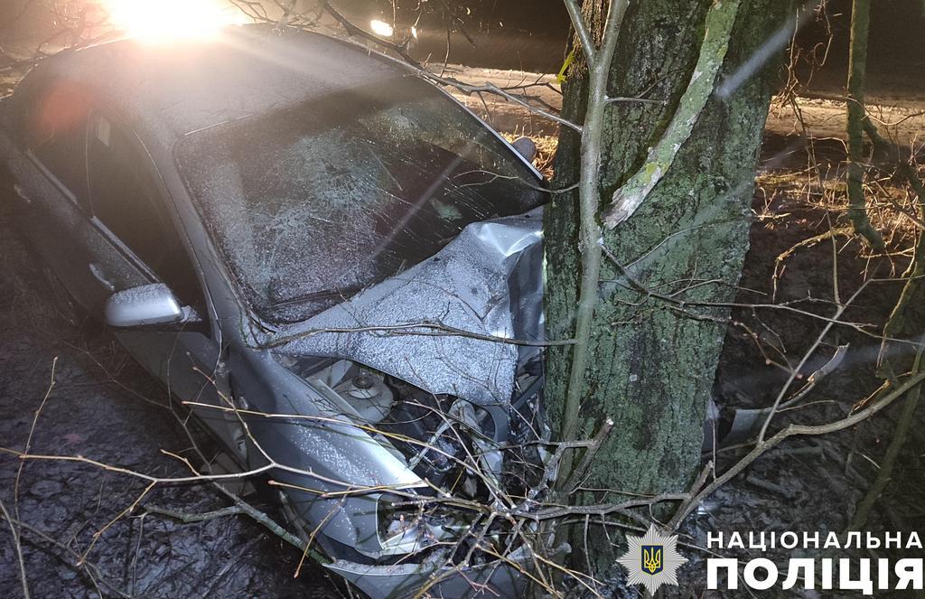 На Полтавщині легковик злетів з дороги  і протаранив дерево: одна людина загинула
