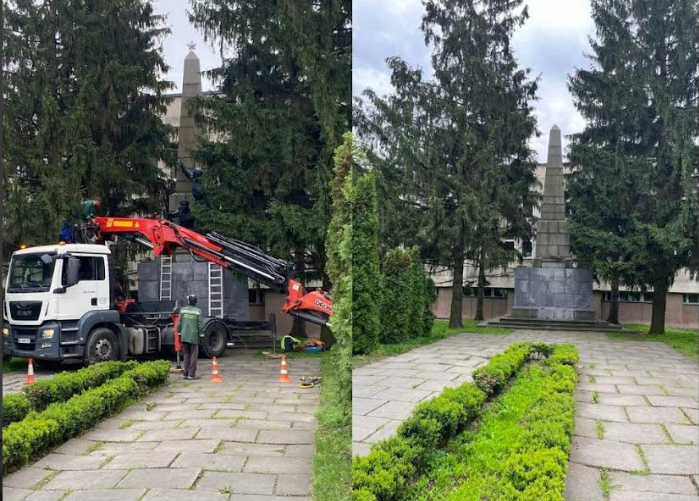 У Кременчуці демонтували російсько-комуністичний символ-споруду «Борцям за владу Рад»