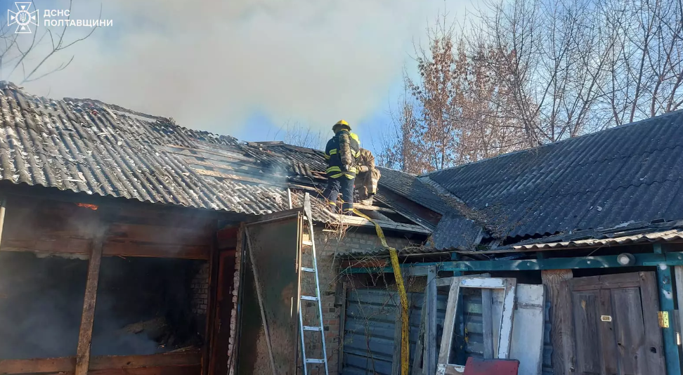 У Пирятині вогонь пошкодив господарчу споруду