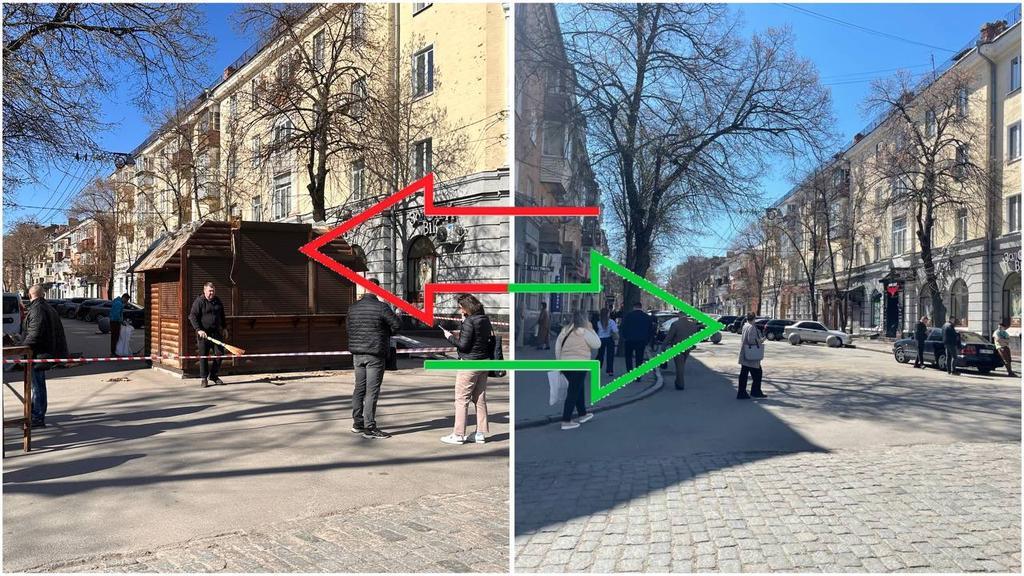 У центрі Полтави демонтували овочевий кіоск