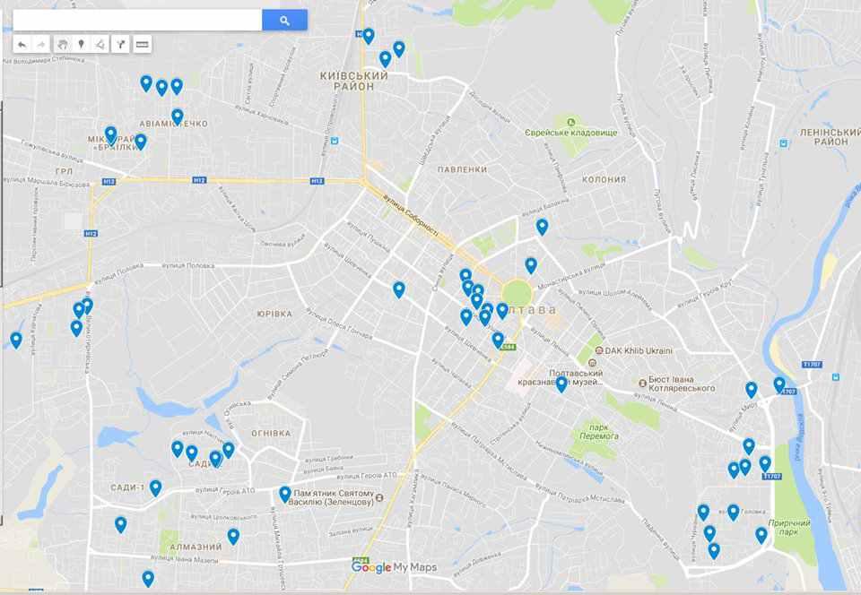 Де першочергово планують ремонтувати дитячі майданчики Полтави. КАРТА