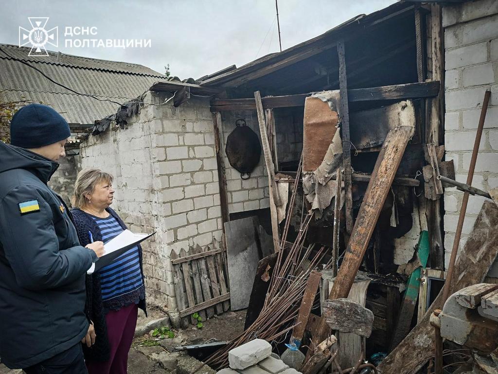 Внаслідок нічної атаки по Полтавській громаді пошкоджено 5 приватних домоволодінь