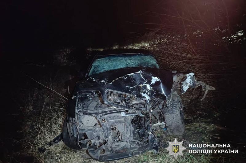 На Полтавщині нетверезий кермувальник злетів з дороги та протаранив дерево