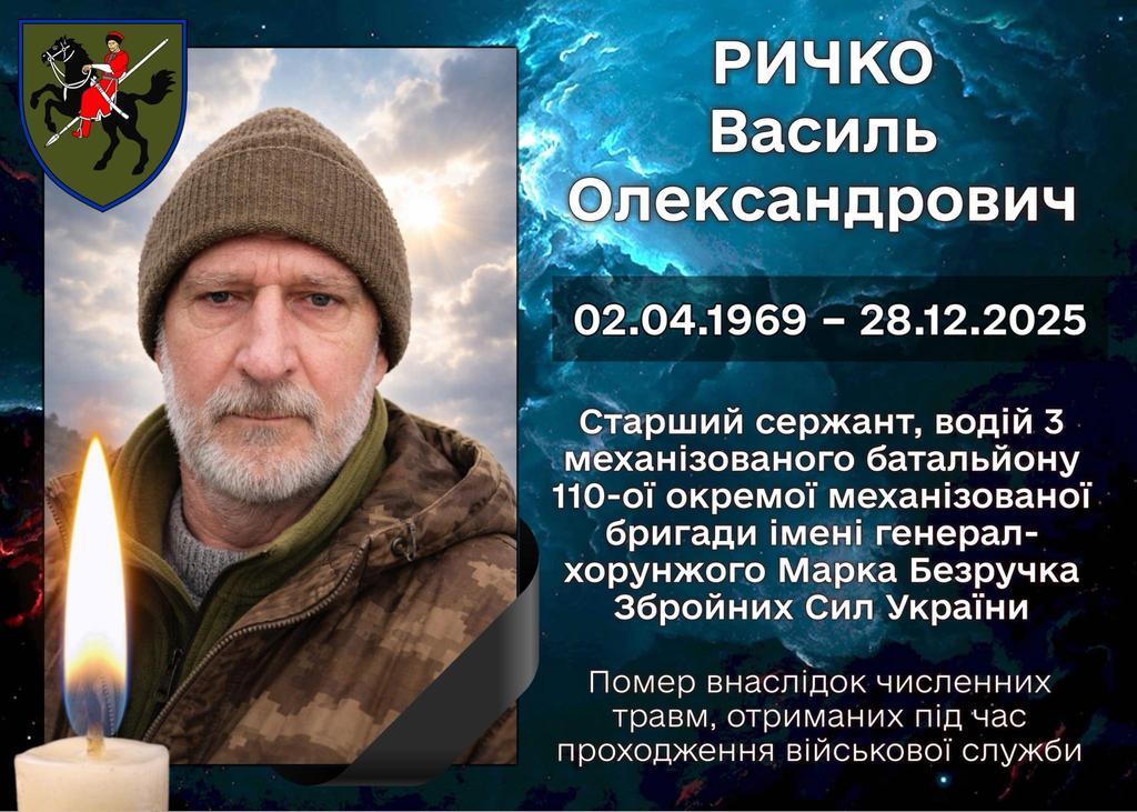 Війна забрала життя воїна-миротворця, ветерана війни Василя Ричка з Хорольщини