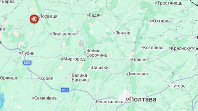 У Полтавській області зафіксували землетрус магнітудою 2,6 бала