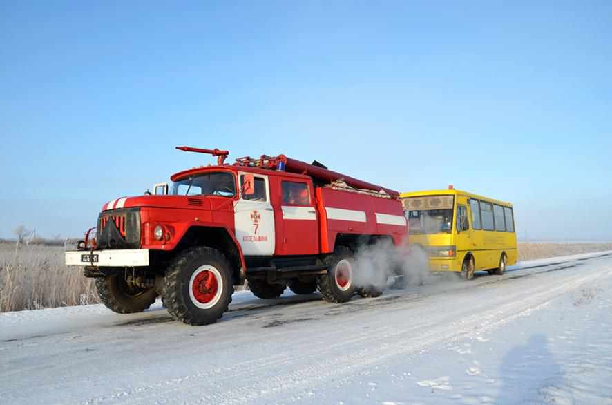 На Полтавщині через мороз вийшов із ладу шкільний автобус